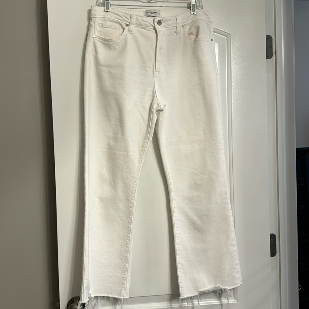 Just Black Denim High Rise White Ankle Jeans